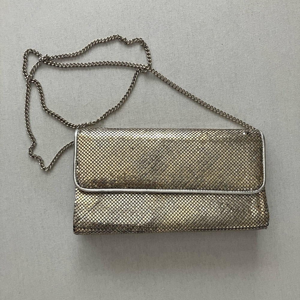 Whiting & Davis Silver Mesh Chain Clutch - Silver